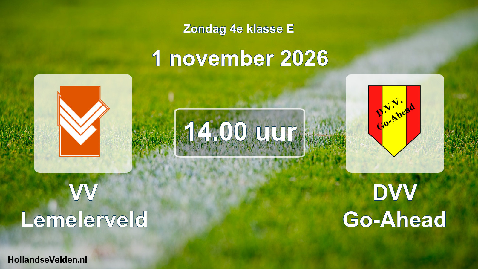 Geplande wedstrijd: VV Lemelerveld - DVV Go-Ahead (1 november 2026)