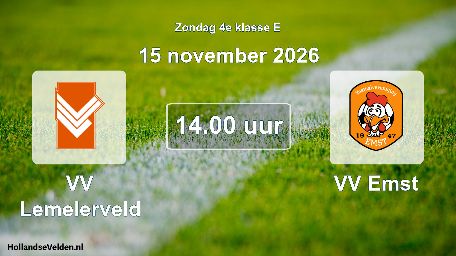 Geplande wedstrijd: VV Lemelerveld - VV Emst (15 november 2026)