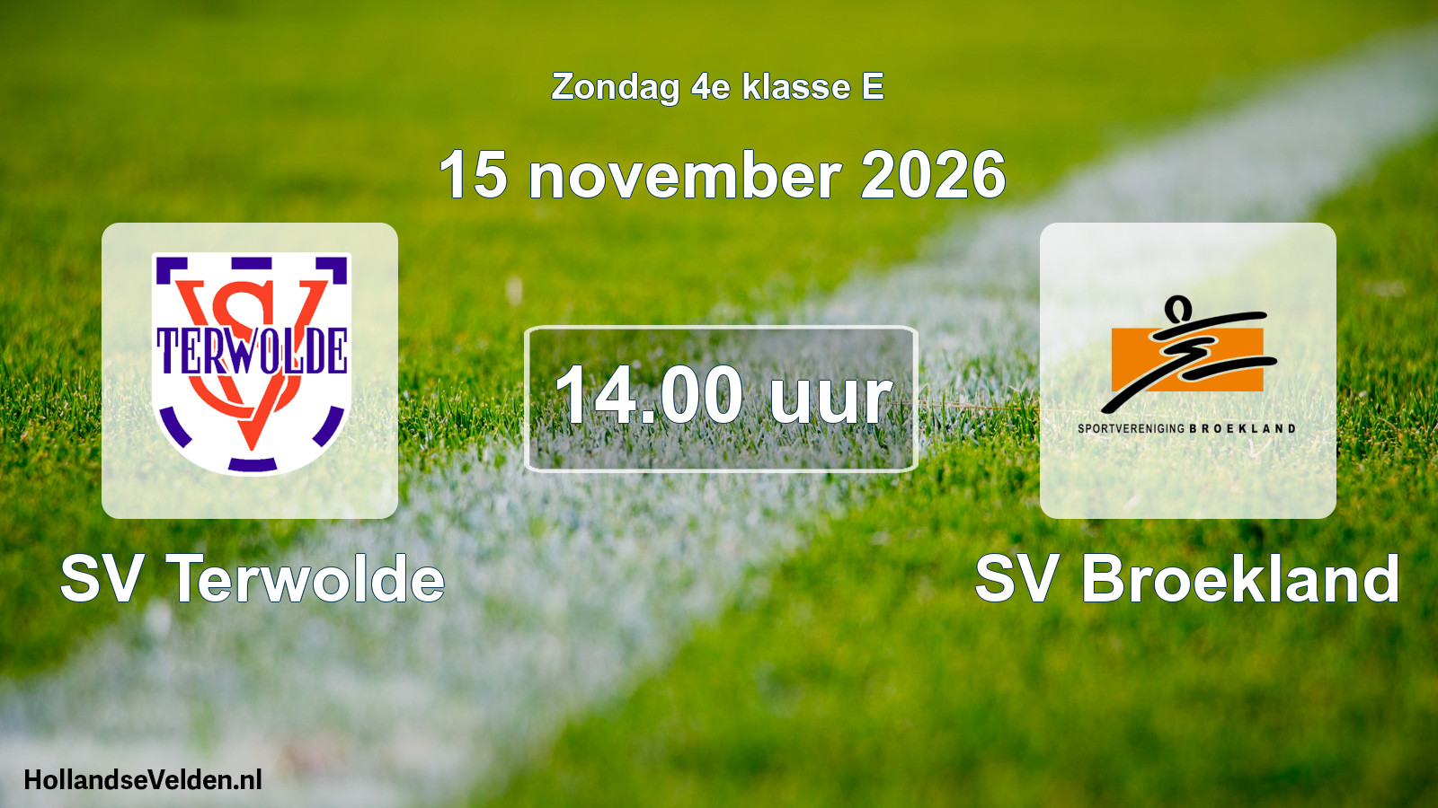 Geplande wedstrijd: SV Terwolde - SV Broekland (15 november 2026)
