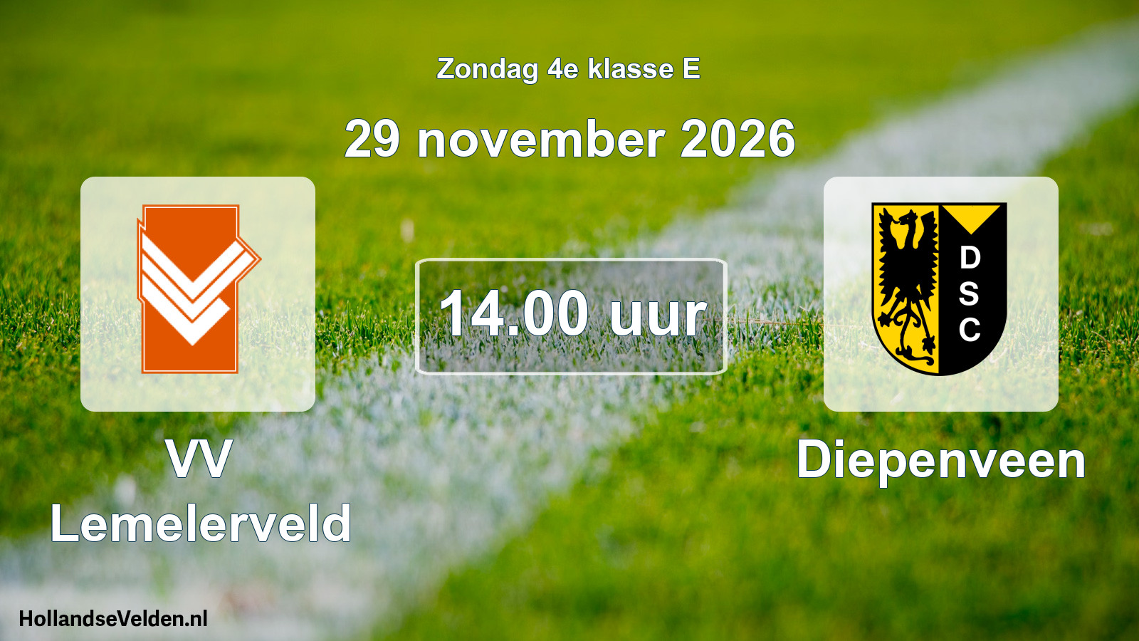 Geplande wedstrijd: VV Lemelerveld - Diepenveen (29 november 2026)