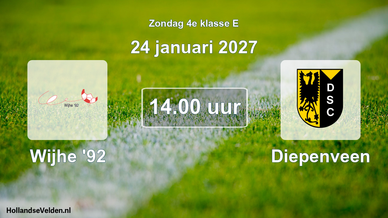 Geplande wedstrijd: Wijhe '92 - Diepenveen (24 januari 2027)
