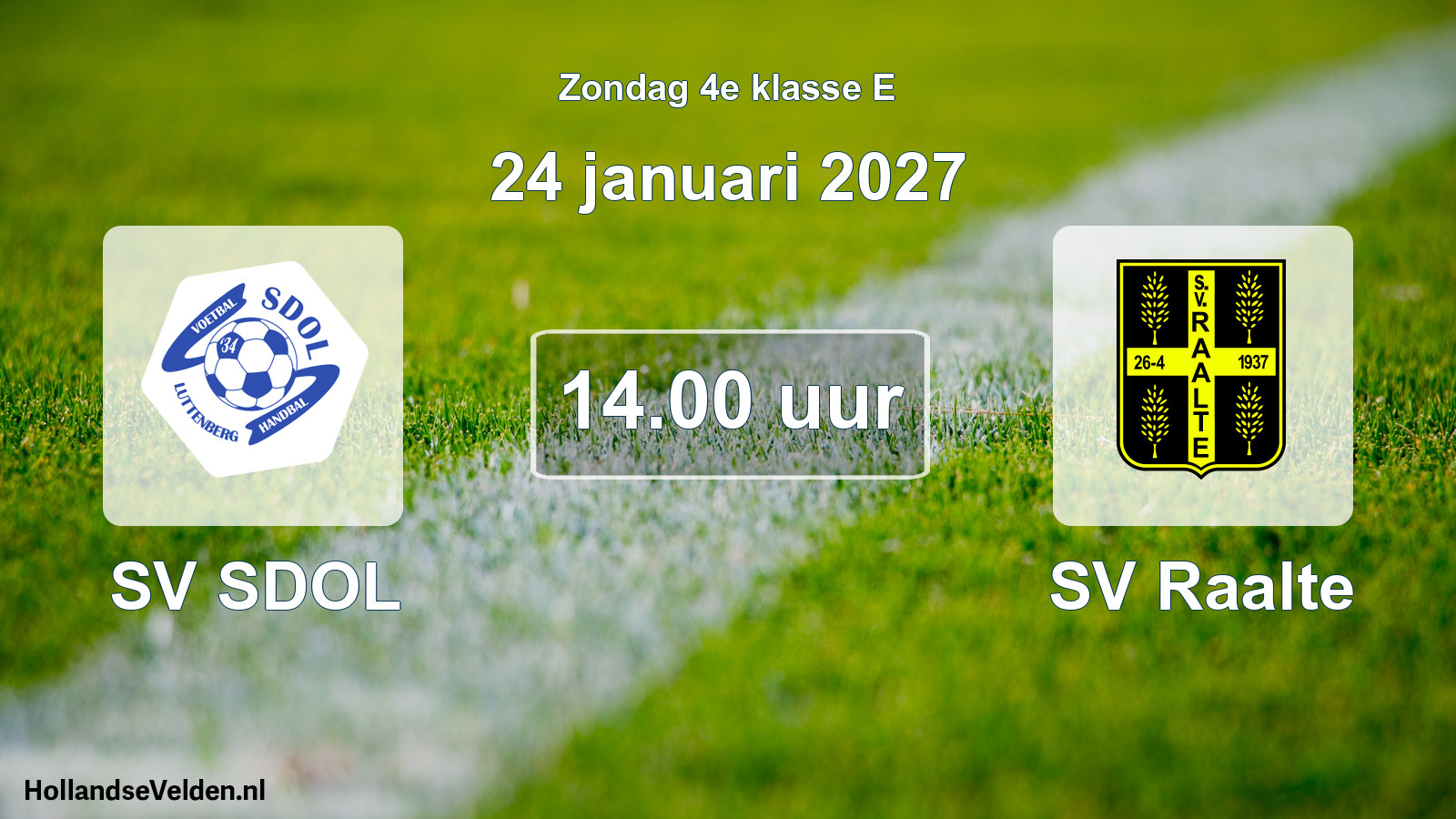 Geplande wedstrijd: SV SDOL - SV Raalte (24 januari 2027)