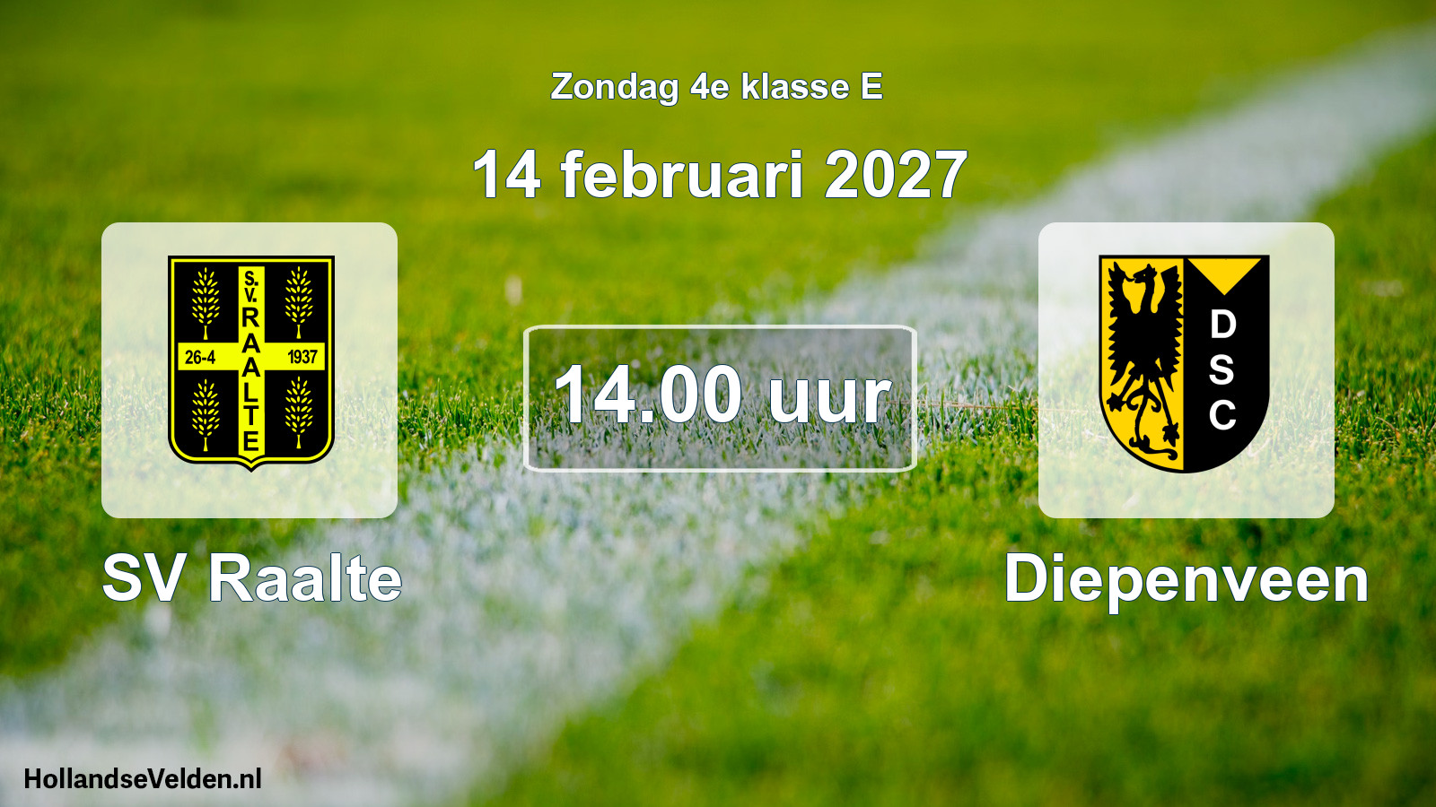 Geplande wedstrijd: SV Raalte - Diepenveen (14 februari 2027)