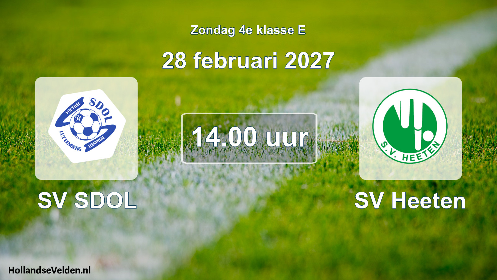 Geplande wedstrijd: SV SDOL - SV Heeten (28 februari 2027)