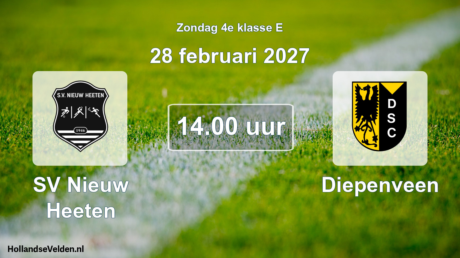 Geplande wedstrijd: SV Nieuw Heeten - Diepenveen (28 februari 2027)