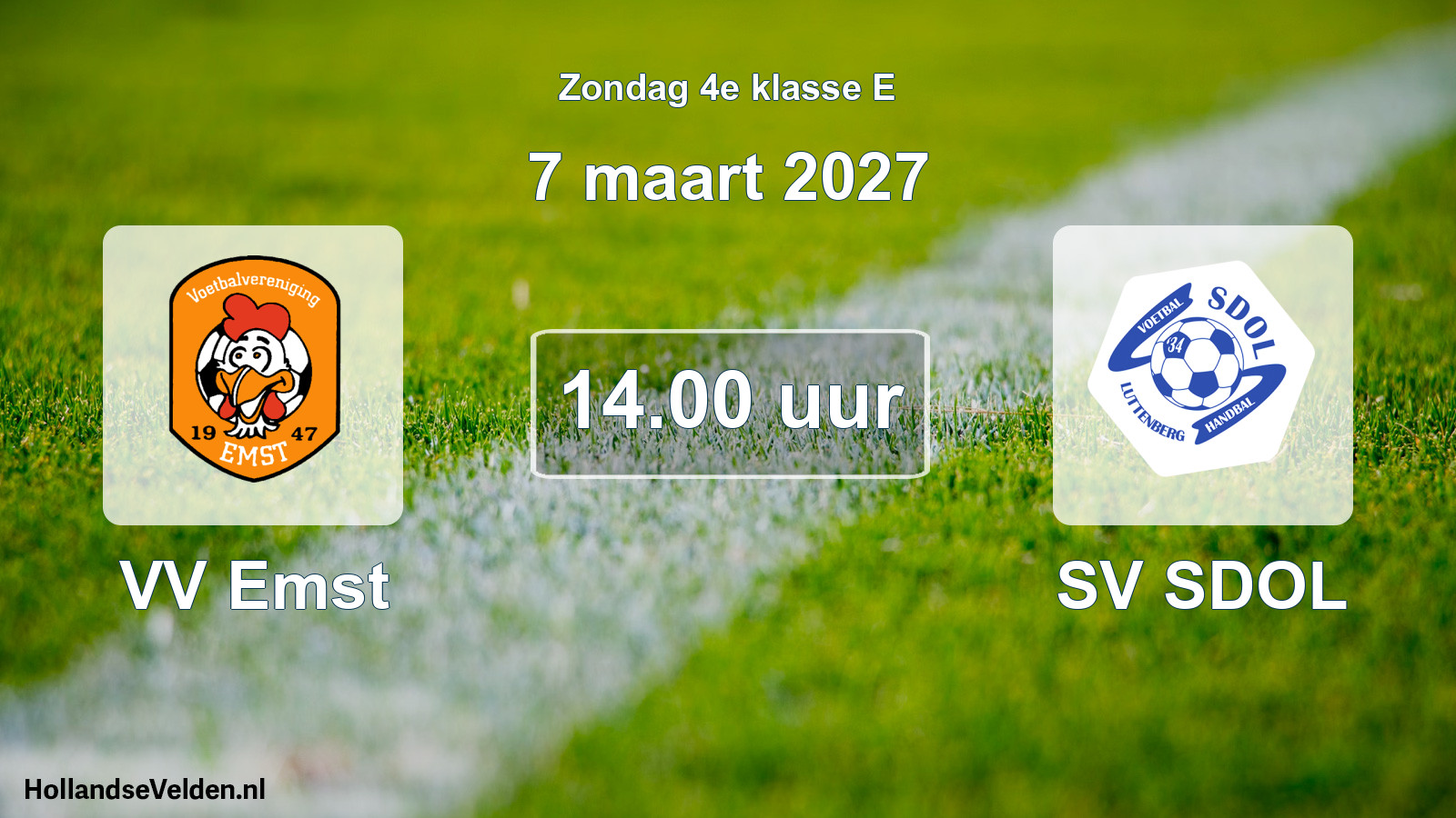 Geplande wedstrijd: VV Emst - SV SDOL (7 maart 2027)