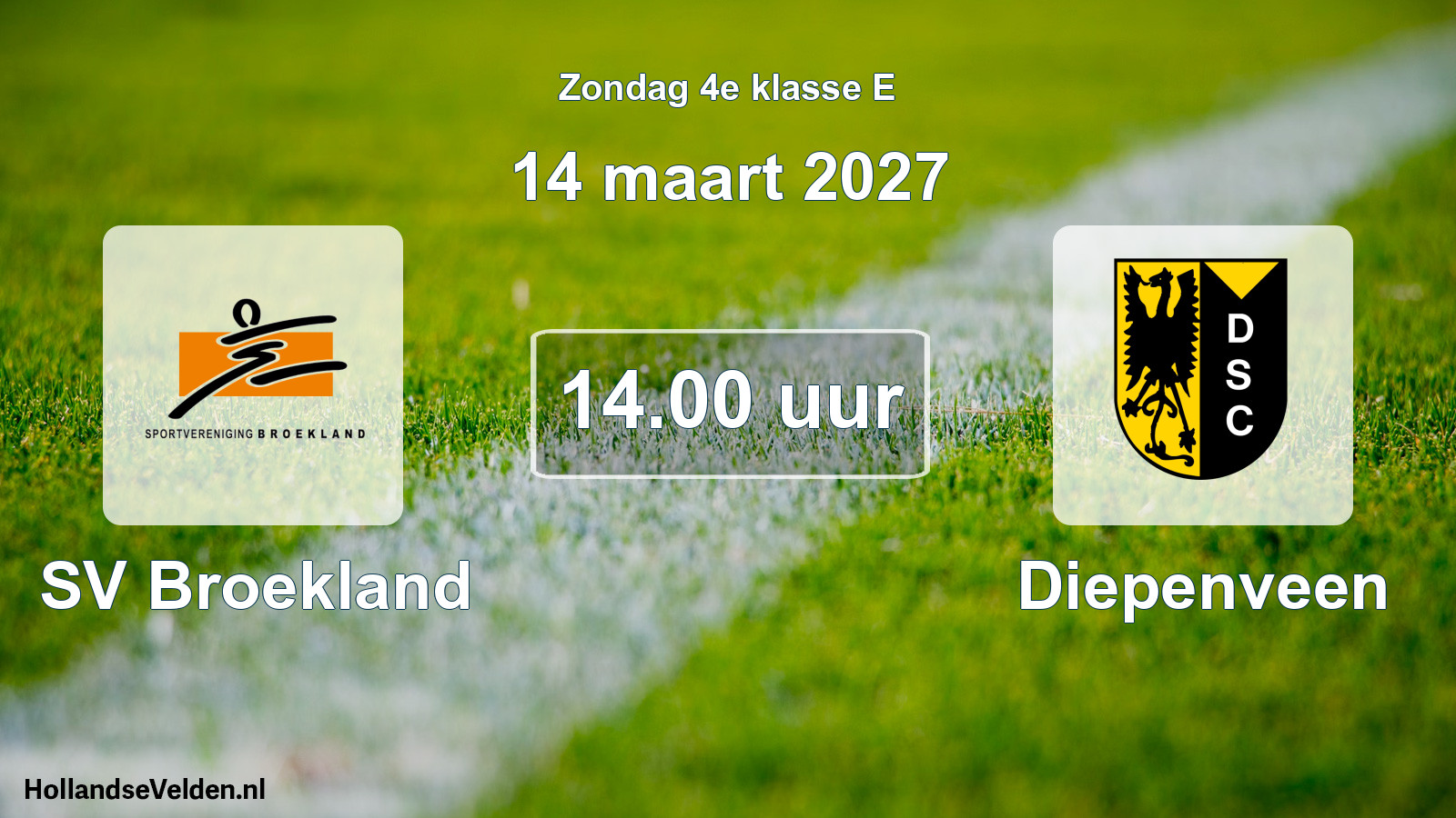 Geplande wedstrijd: SV Broekland - Diepenveen (14 maart 2027)