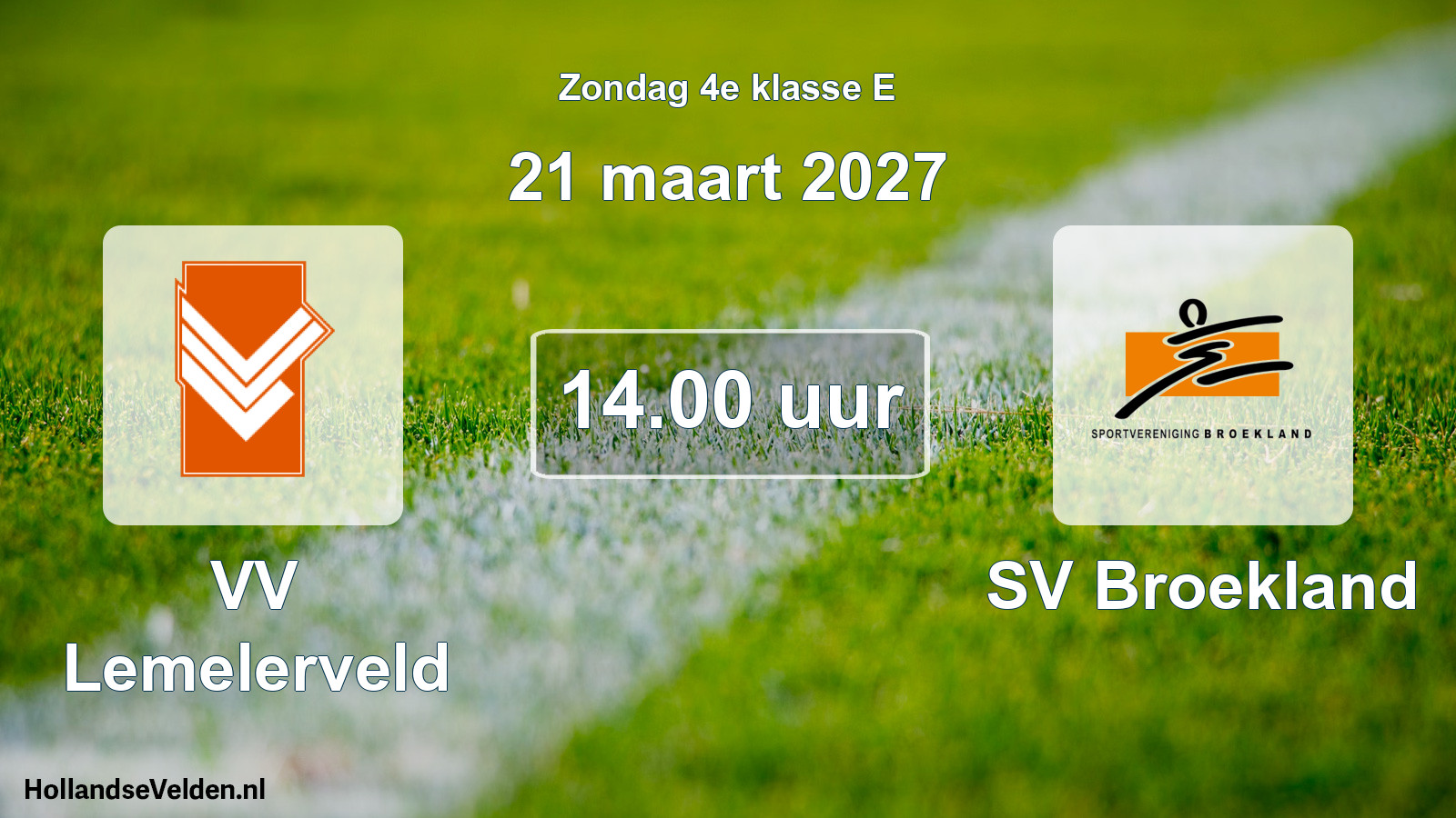 Geplande wedstrijd: VV Lemelerveld - SV Broekland (21 maart 2027)