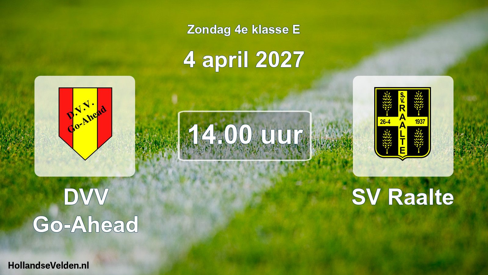 Geplande wedstrijd: DVV Go-Ahead - SV Raalte (4 april 2027)