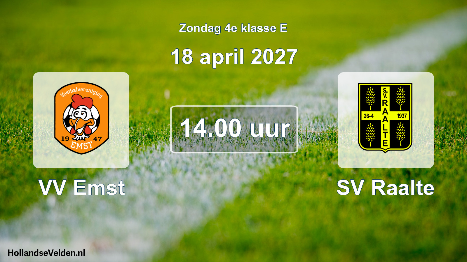 Geplande wedstrijd: VV Emst - SV Raalte (18 april 2027)