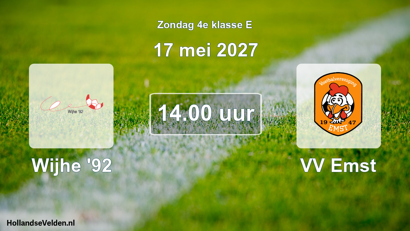 Geplande wedstrijd: Wijhe '92 - VV Emst (17 mei 2027)