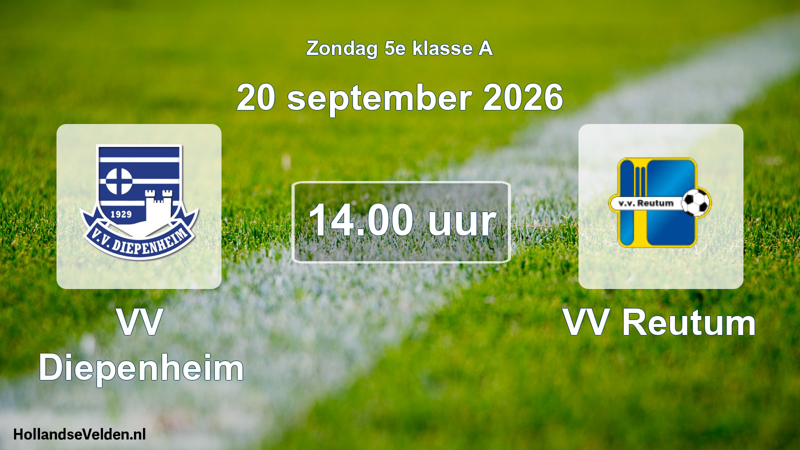 Geplande wedstrijd: VV Diepenheim - VV Reutum (20 september 2026)