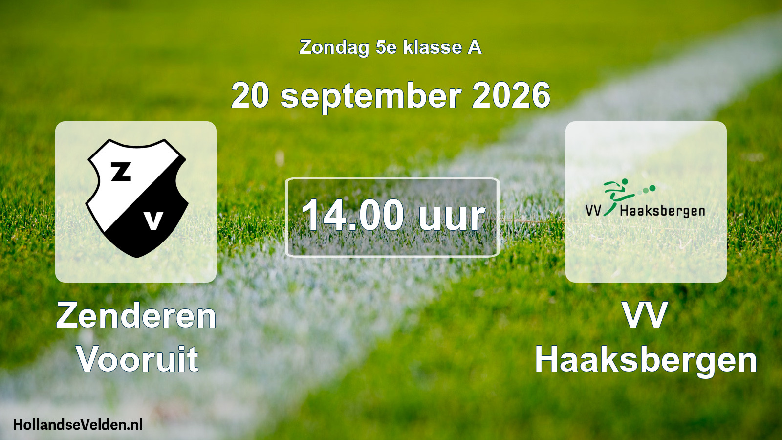 Geplande wedstrijd: Zenderen Vooruit - VV Haaksbergen (20 september 2026)