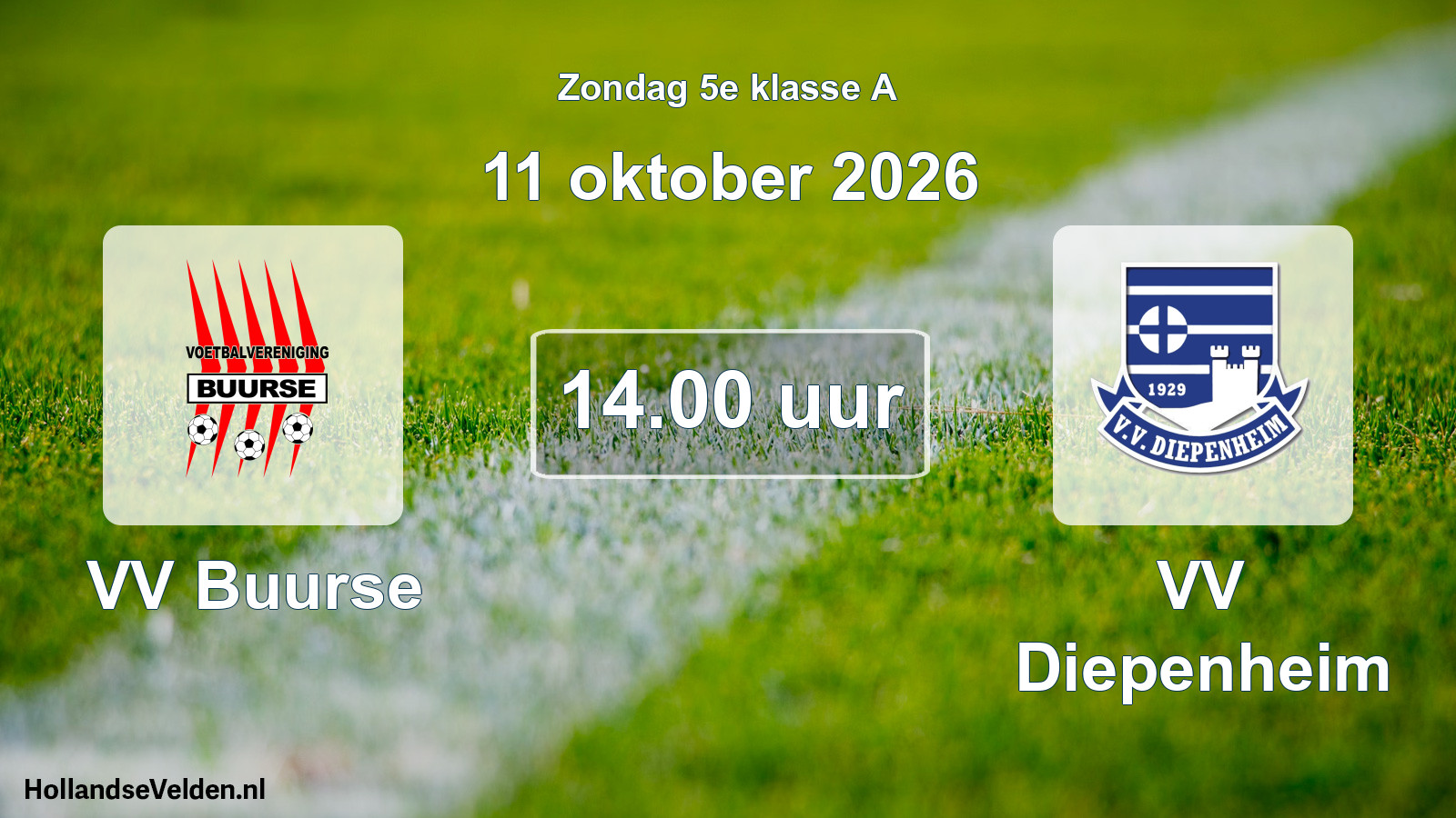 Geplande wedstrijd: VV Buurse - VV Diepenheim (11 oktober 2026)