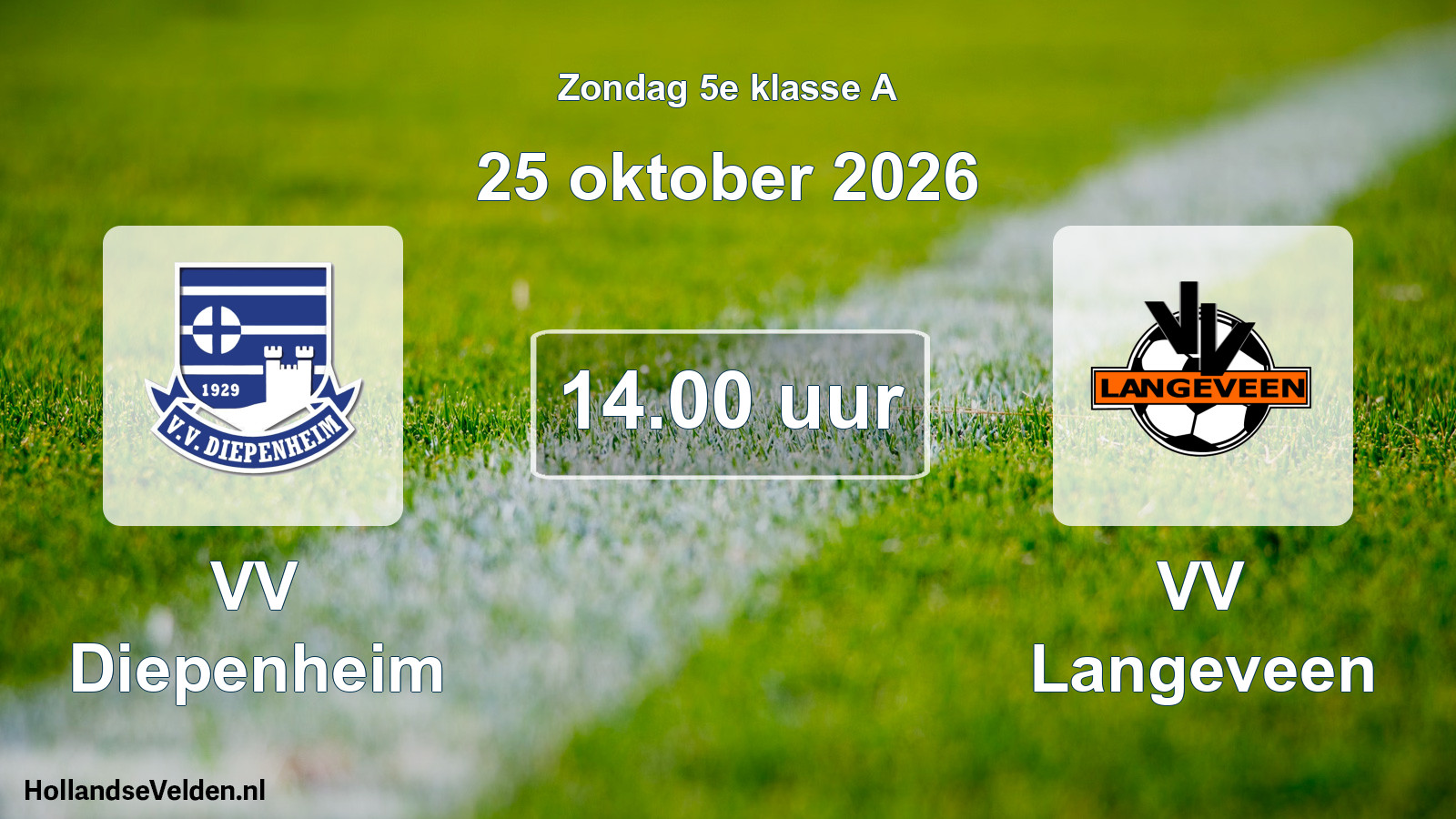 Geplande wedstrijd: VV Diepenheim - VV Langeveen (25 oktober 2026)