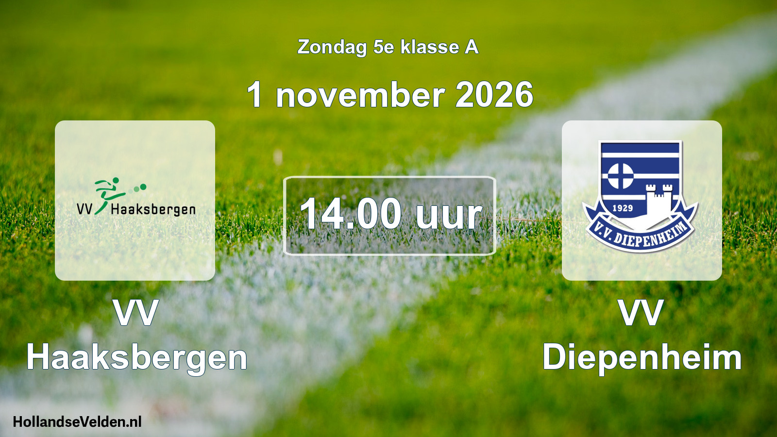 Geplande wedstrijd: VV Haaksbergen - VV Diepenheim (1 november 2026)