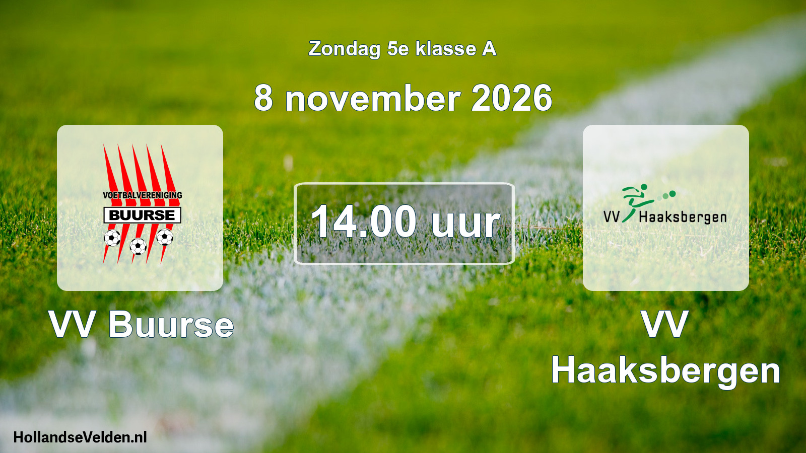 Geplande wedstrijd: VV Buurse - VV Haaksbergen (8 november 2026)