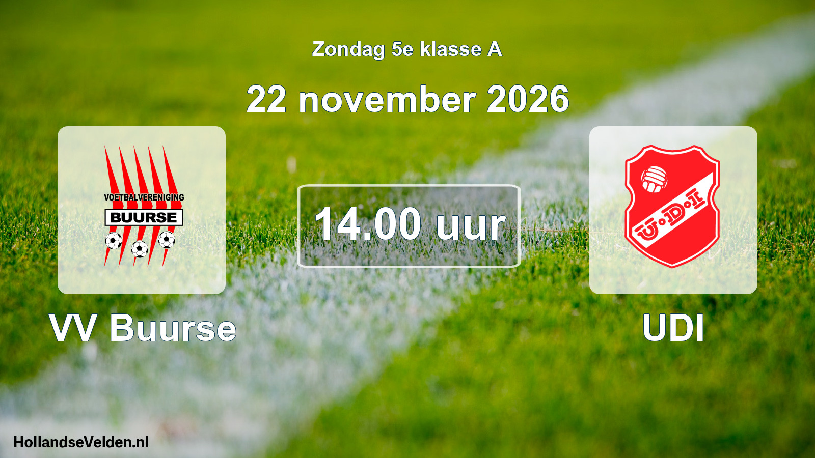 Geplande wedstrijd: VV Buurse - UDI (22 november 2026)
