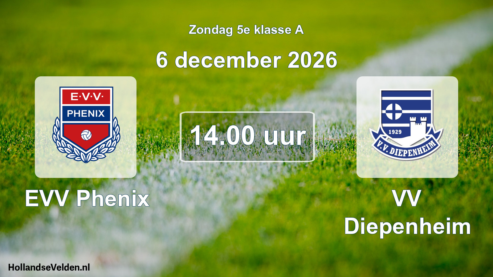 Geplande wedstrijd: EVV Phenix - VV Diepenheim (6 december 2026)