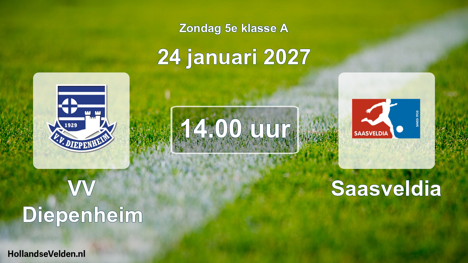 Geplande wedstrijd: VV Diepenheim - Saasveldia (24 januari 2027)