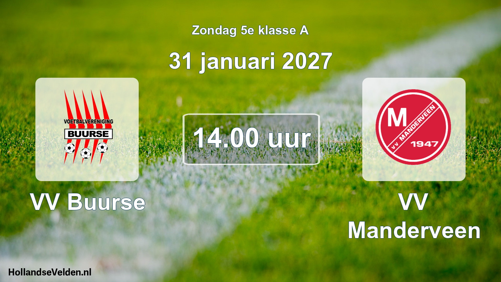Geplande wedstrijd: VV Buurse - VV Manderveen (31 januari 2027)