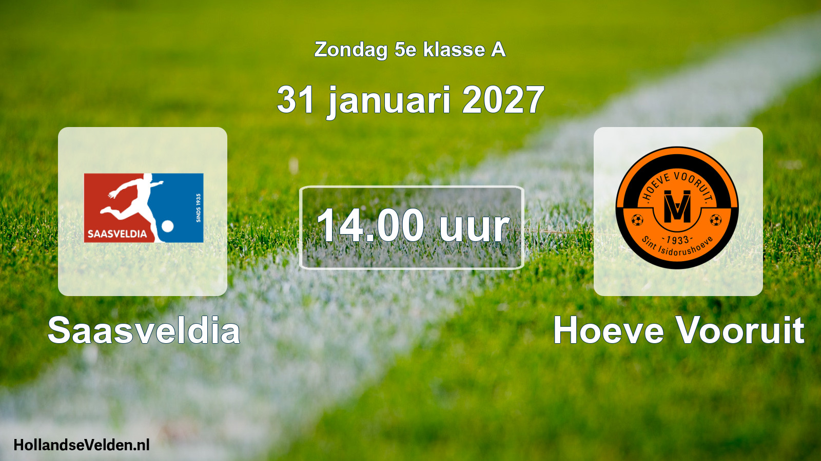 Geplande wedstrijd: Saasveldia - Hoeve Vooruit (31 januari 2027)