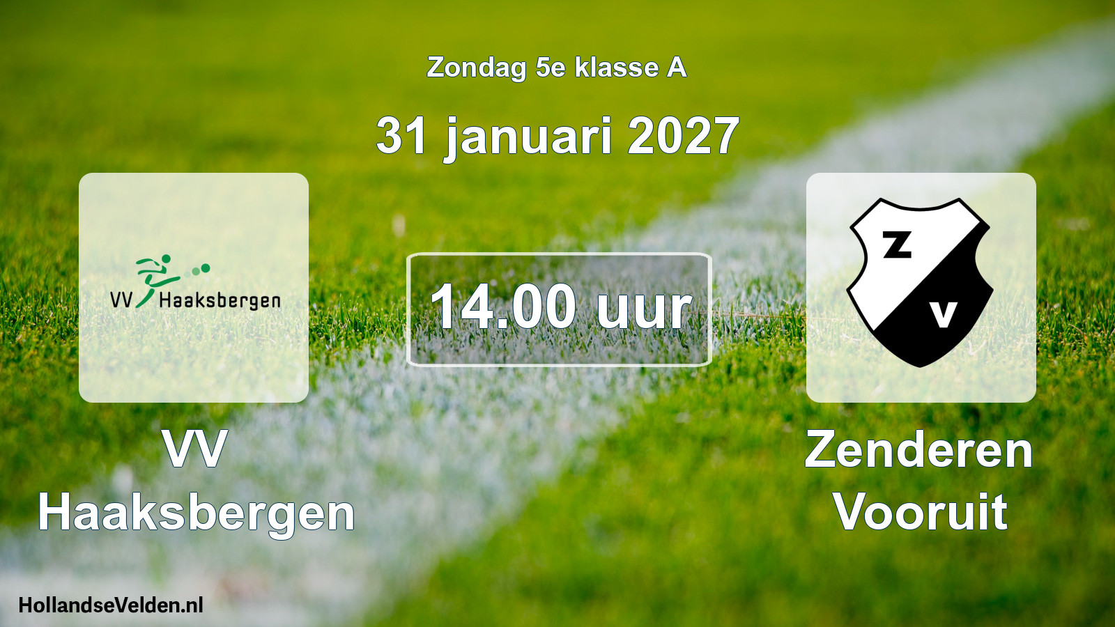 Geplande wedstrijd: VV Haaksbergen - Zenderen Vooruit (31 januari 2027)