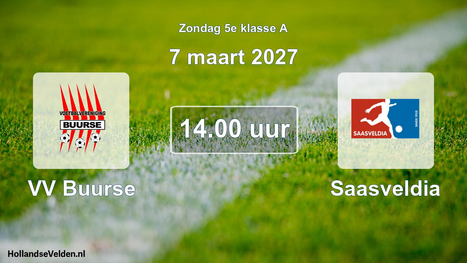 Geplande wedstrijd: VV Buurse - Saasveldia (7 maart 2027)
