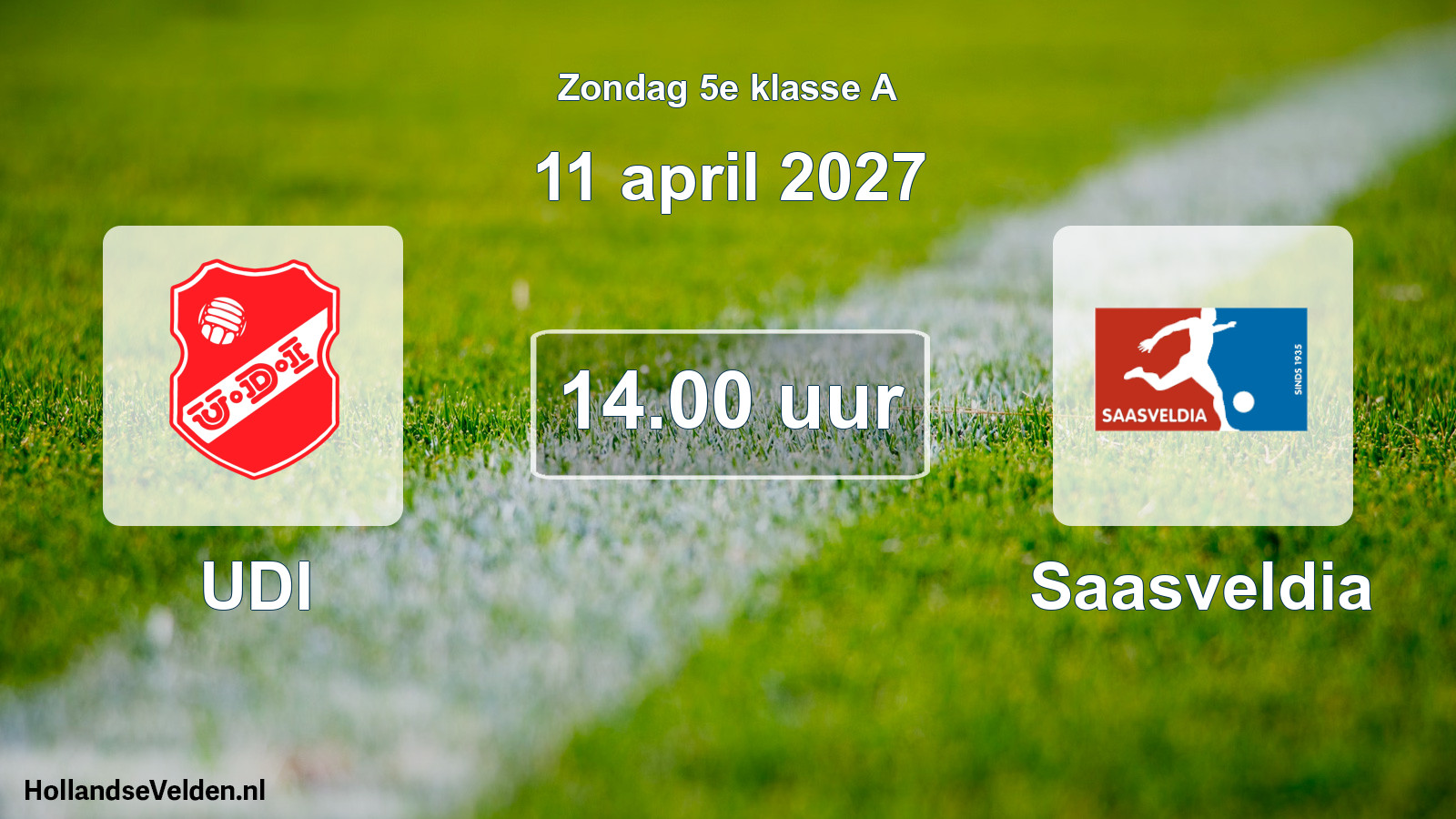 Geplande wedstrijd: UDI - Saasveldia (11 april 2027)