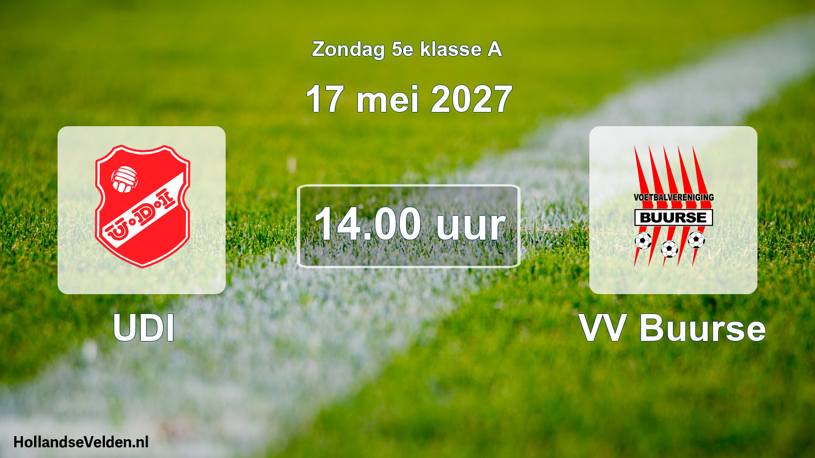 Geplande wedstrijd: UDI - VV Buurse (17 mei 2027)
