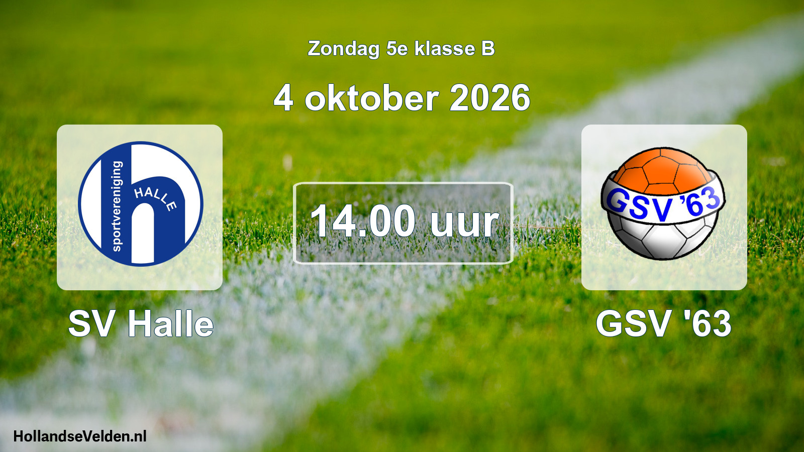 Geplande wedstrijd: SV Halle - GSV '63 (4 oktober 2026)