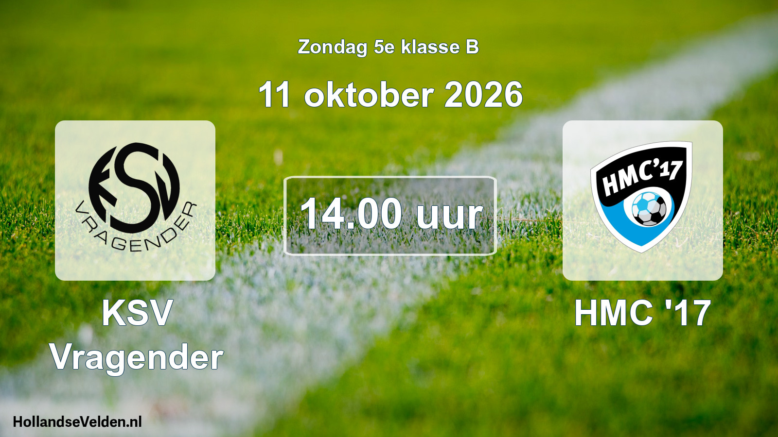 Geplande wedstrijd: KSV Vragender - HMC '17 (11 oktober 2026)