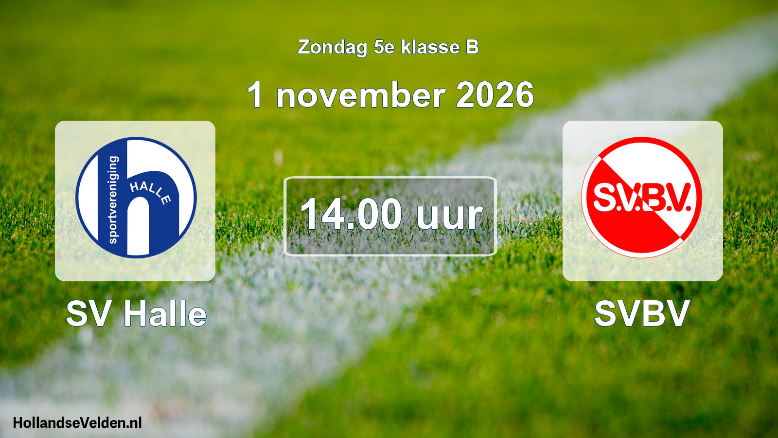 Geplande wedstrijd: SV Halle - SVBV (1 november 2026)