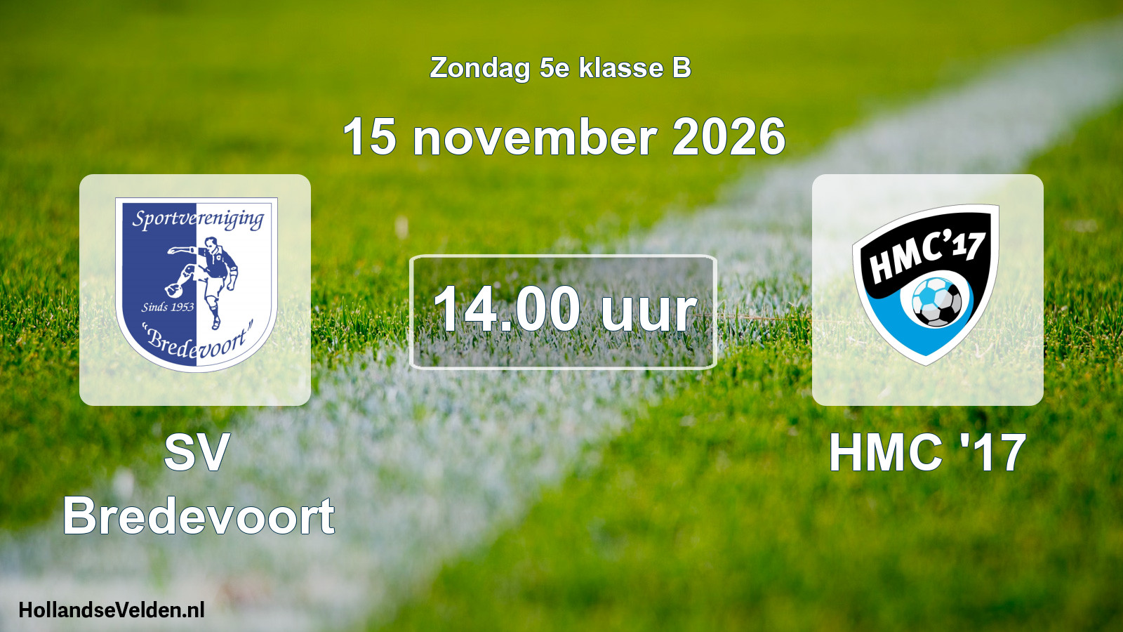 Scheduled Match: SV Bredevoort - HMC '17 (15 November 2026)