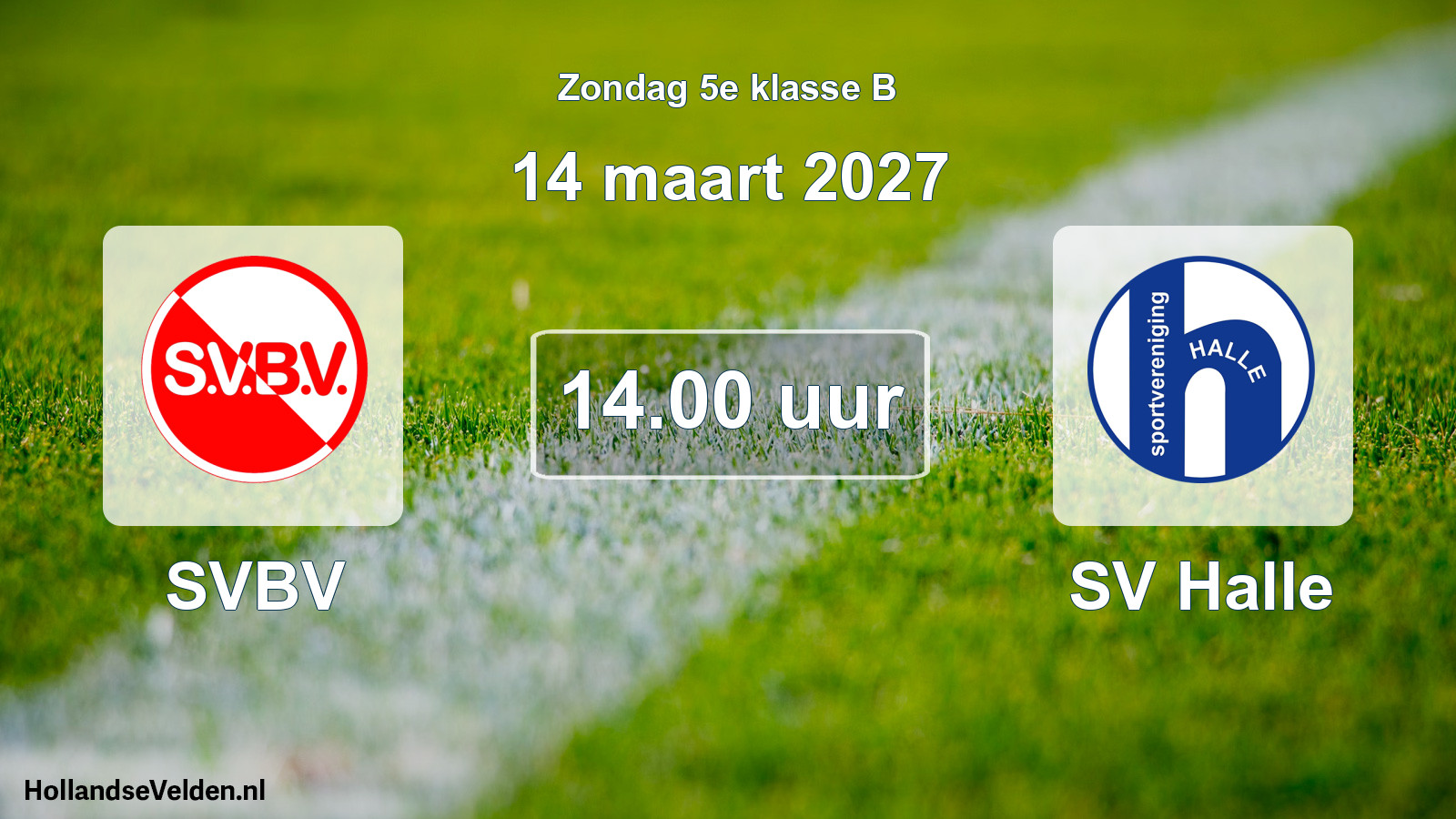 Geplande wedstrijd: SVBV - SV Halle (14 maart 2027)