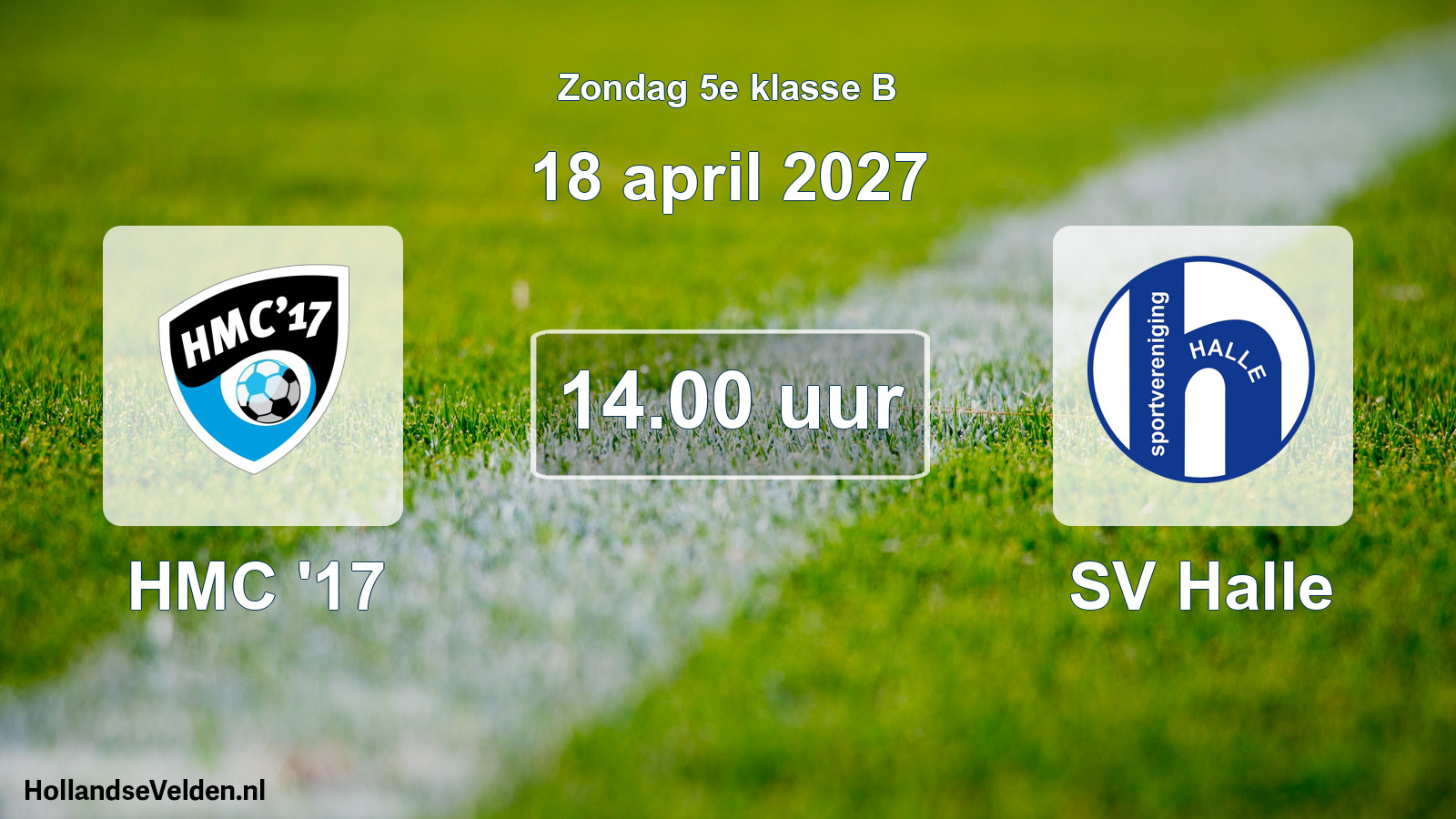 Geplande wedstrijd: HMC '17 - SV Halle (18 april 2027)