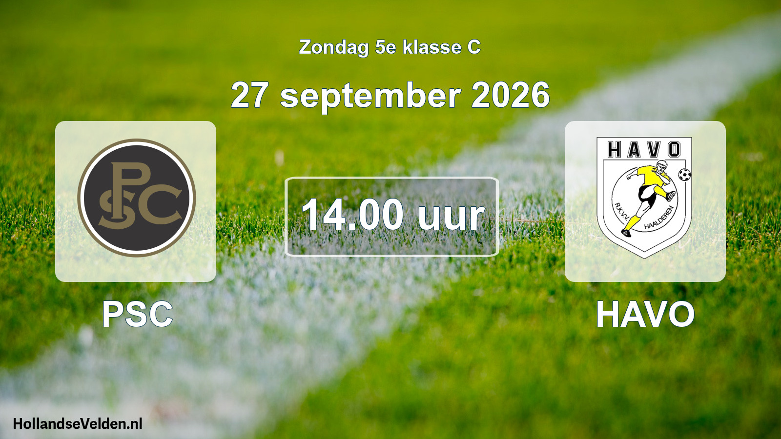 Geplande wedstrijd: PSC - HAVO (27 september 2026)