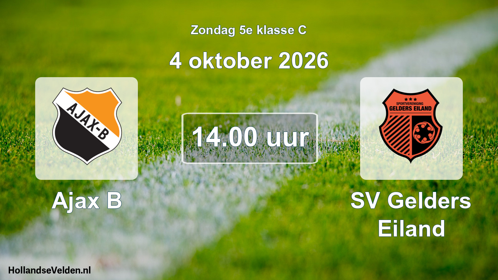 Geplande wedstrijd: Ajax B - SV Gelders Eiland (4 oktober 2026)
