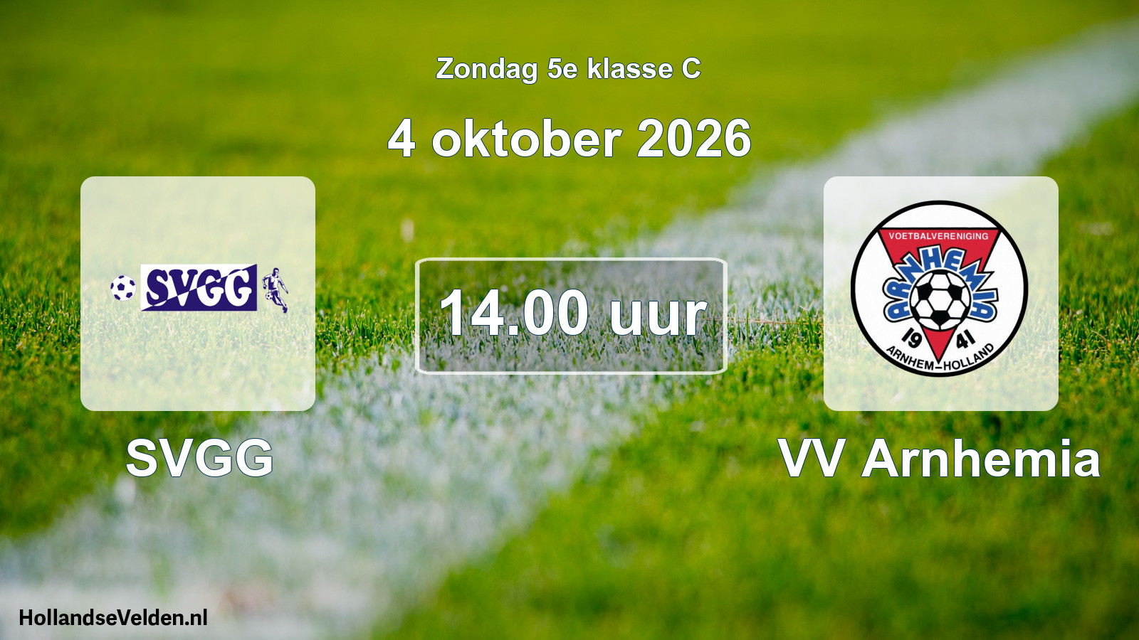 Geplande wedstrijd: SVGG - VV Arnhemia (4 oktober 2026)