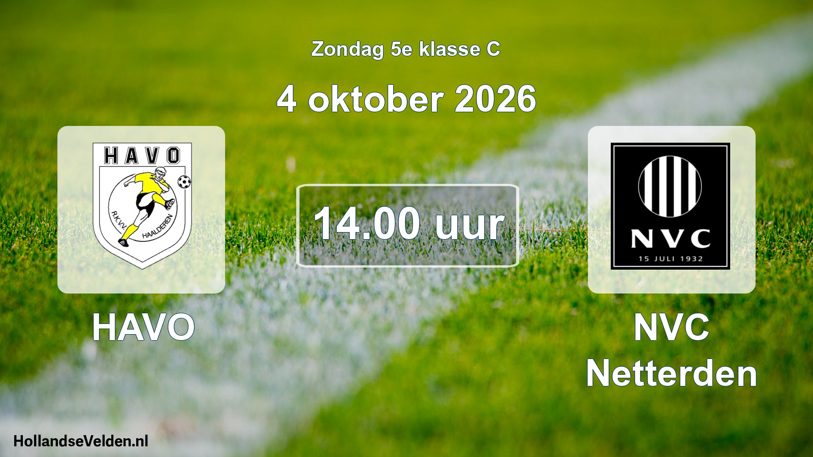 Geplande wedstrijd: HAVO - NVC Netterden (4 oktober 2026)