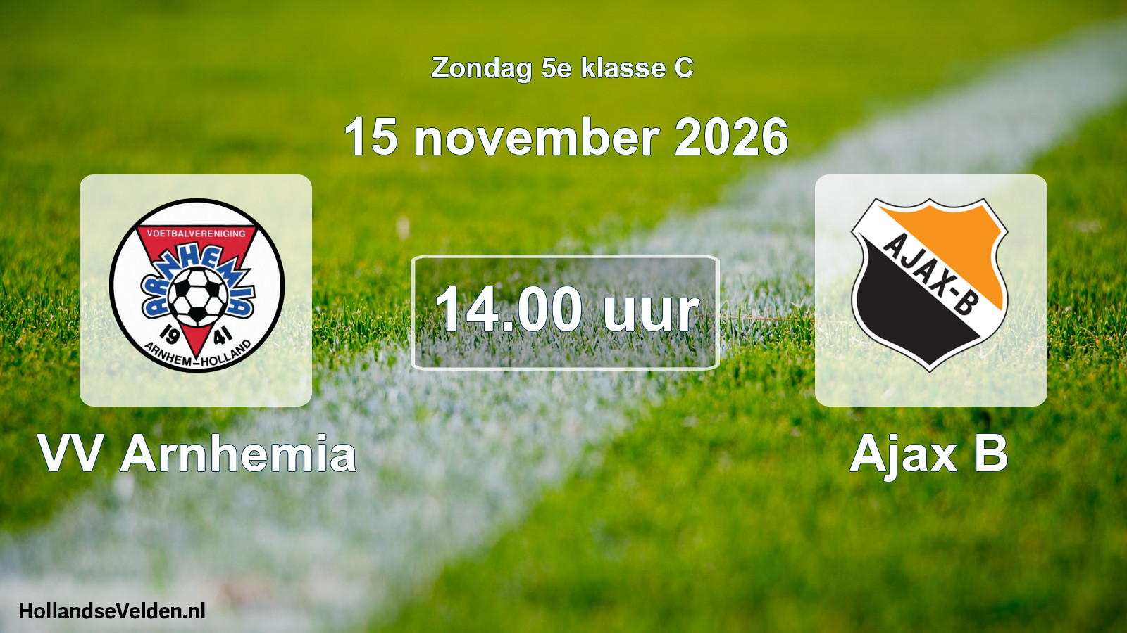 Geplande wedstrijd: VV Arnhemia - Ajax B (15 november 2026)