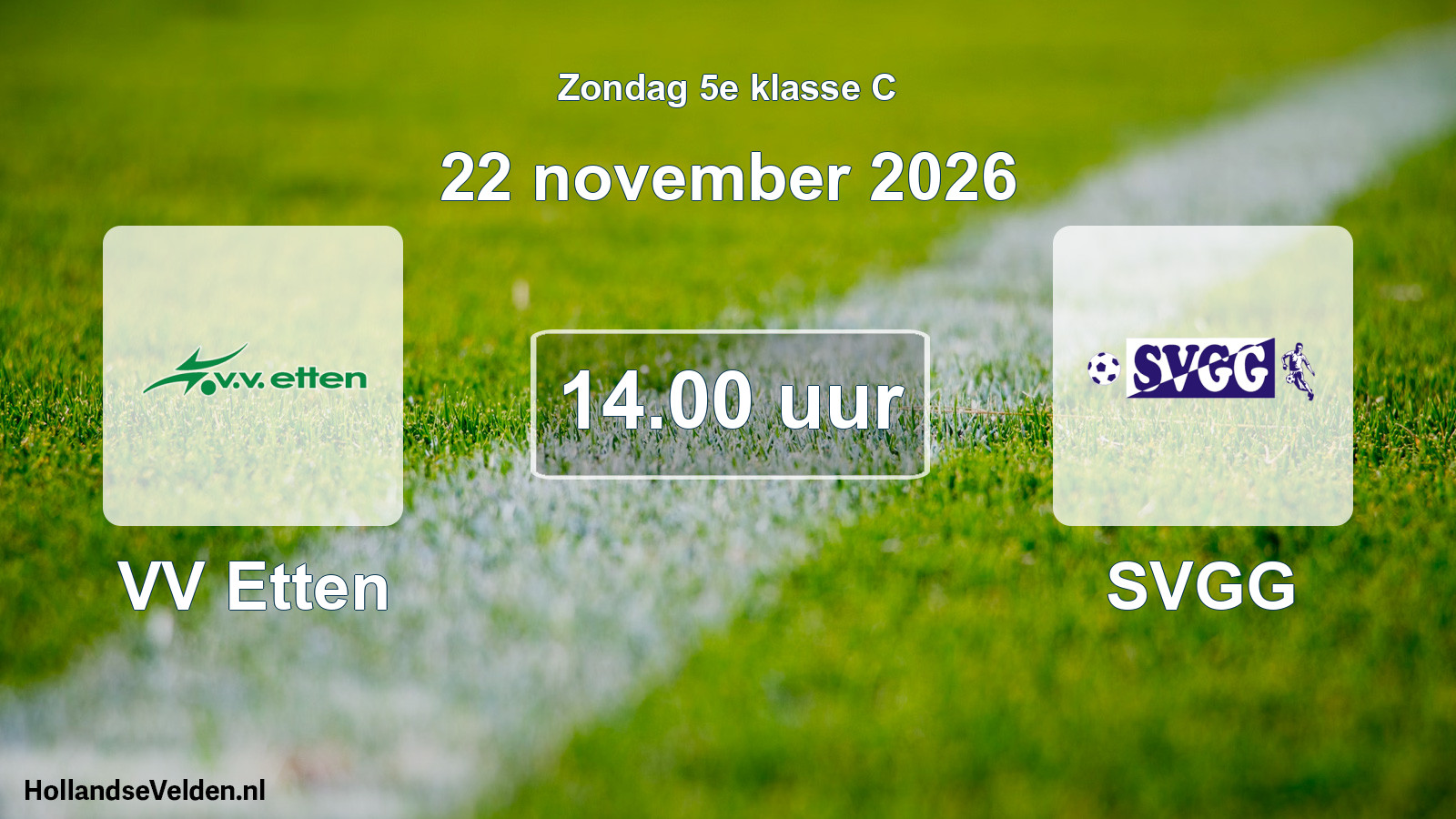 Geplande wedstrijd: VV Etten - SVGG (22 november 2026)