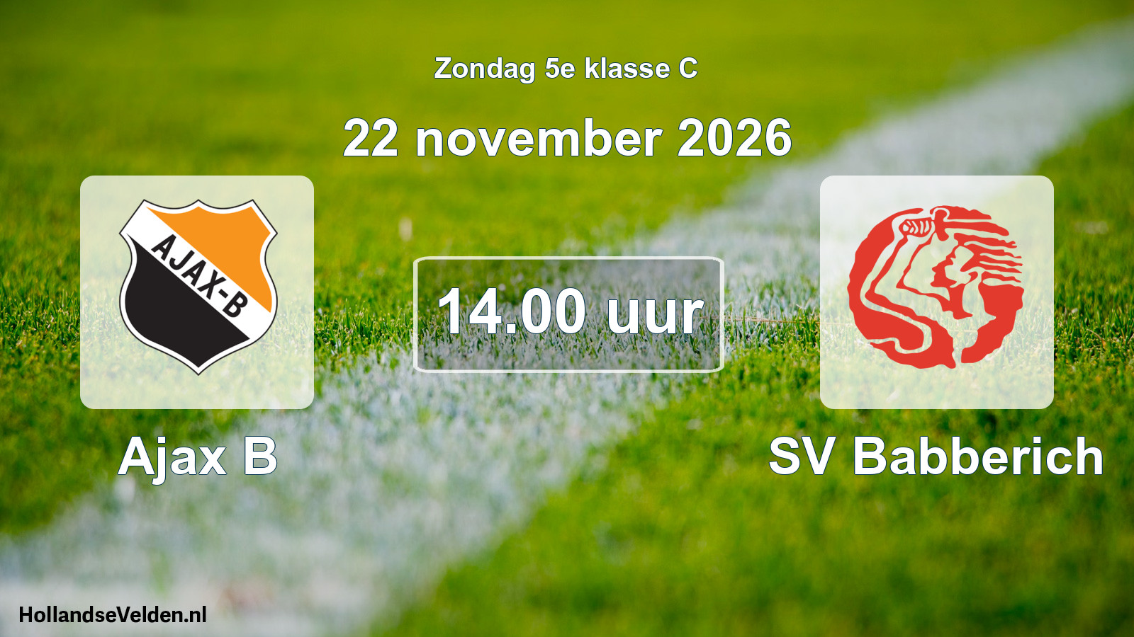 Geplande wedstrijd: Ajax B - SV Babberich (22 november 2026)