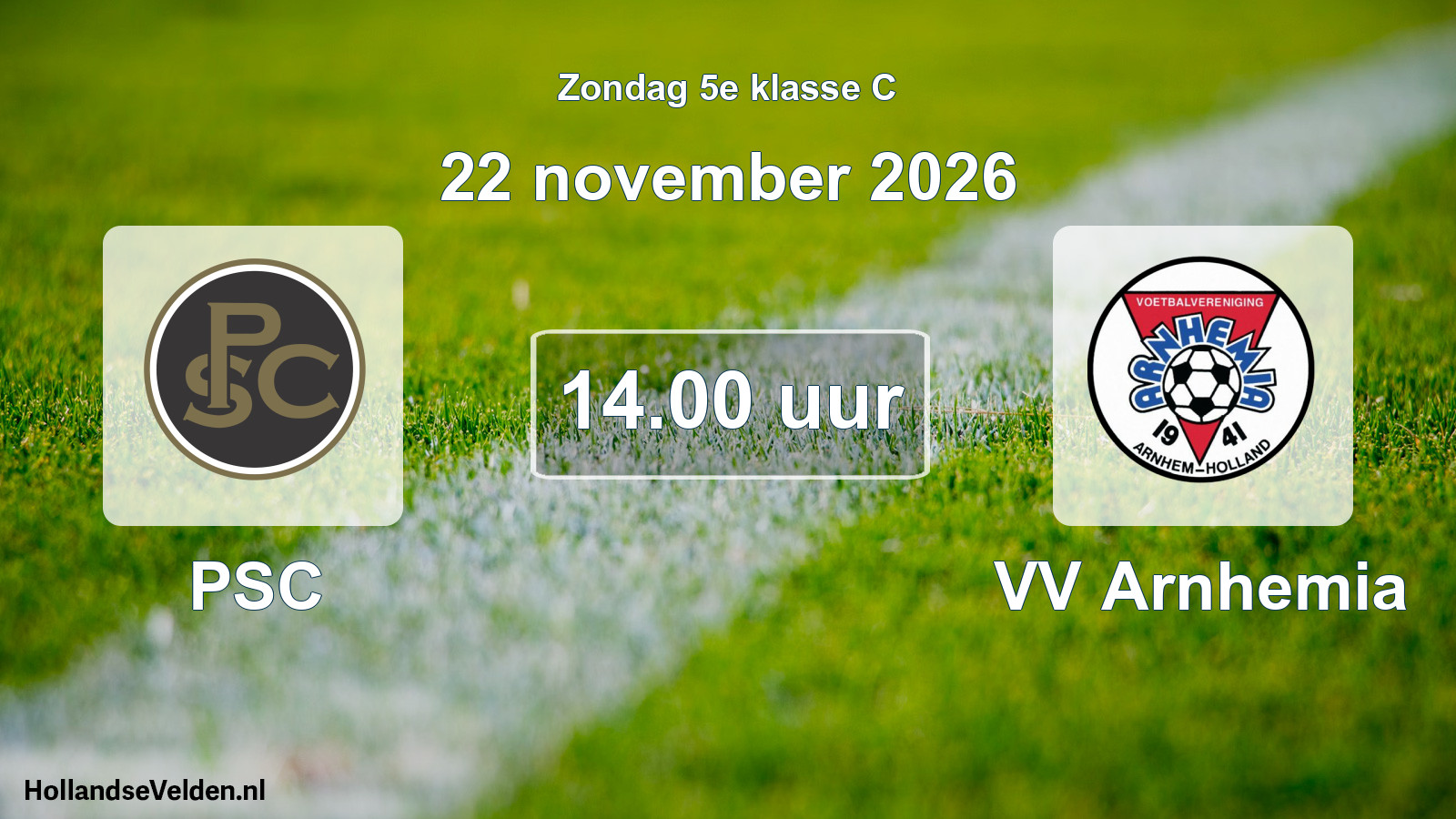 Geplande wedstrijd: PSC - VV Arnhemia (22 november 2026)