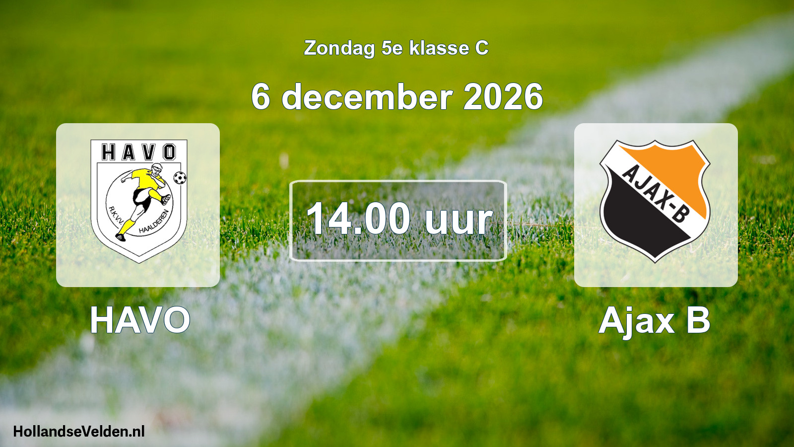 Scheduled Match: HAVO - Ajax B (6 December 2026)
