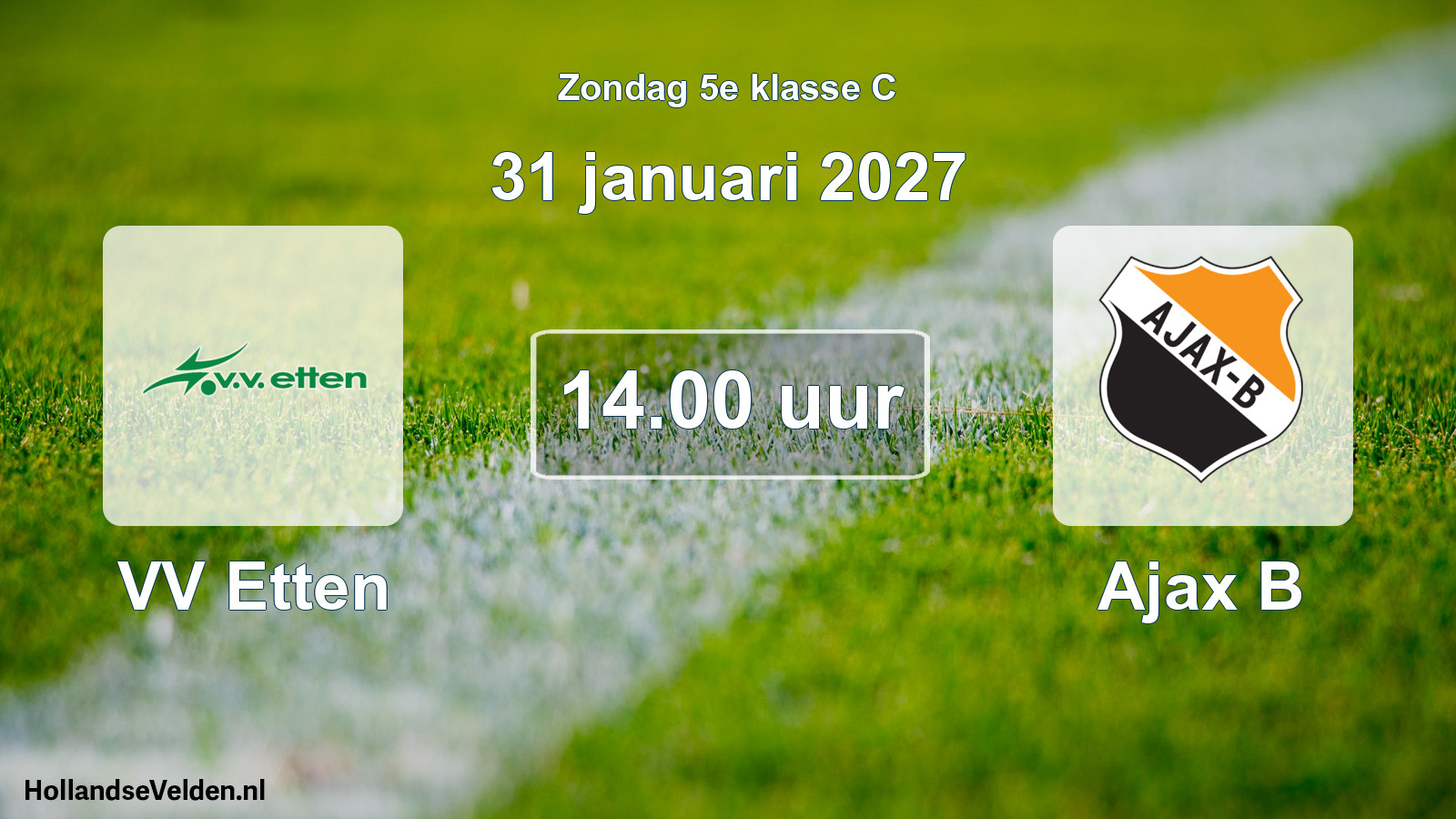 Scheduled Match: VV Etten - Ajax B (31 January 2027)