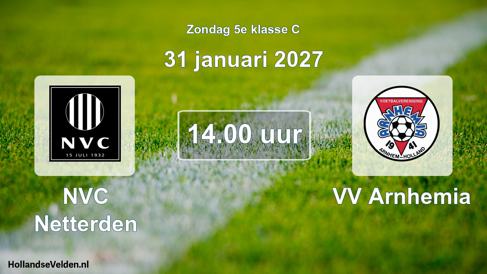 Geplande wedstrijd: NVC Netterden - VV Arnhemia (31 januari 2027)