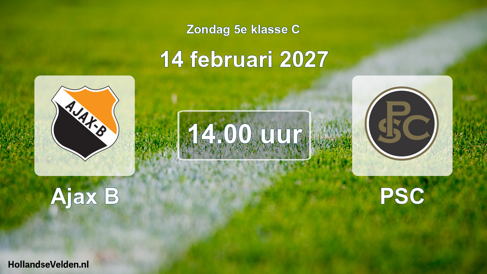 Geplande wedstrijd: Ajax B - PSC (14 februari 2027)