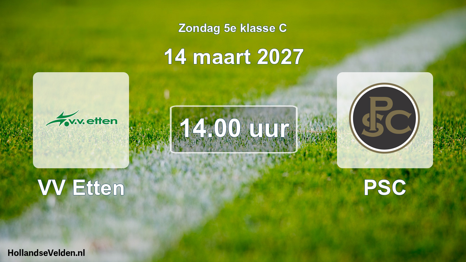 Geplande wedstrijd: VV Etten - PSC (14 maart 2027)