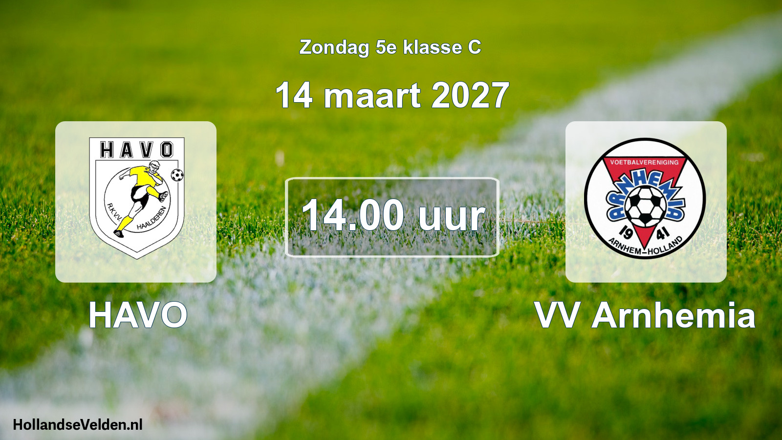 Geplande wedstrijd: HAVO - VV Arnhemia (14 maart 2027)